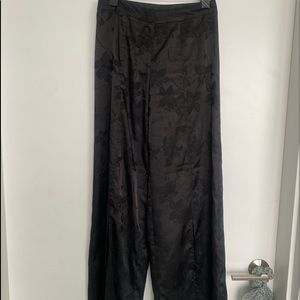 Satin Split Leg Jacquard Trouser Pant